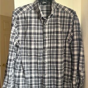 Eddie Bauer Charcoal and White Plaid Men's Shirt
